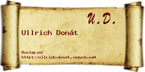 Ullrich Donát névjegykártya